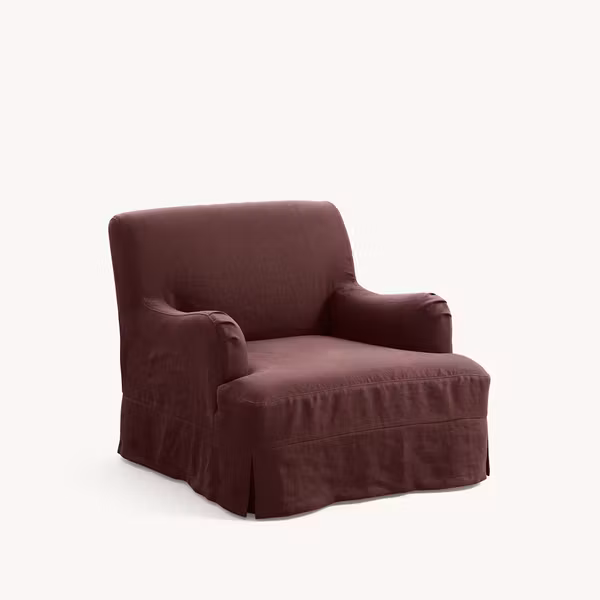 Leo Linen Armchair Wine