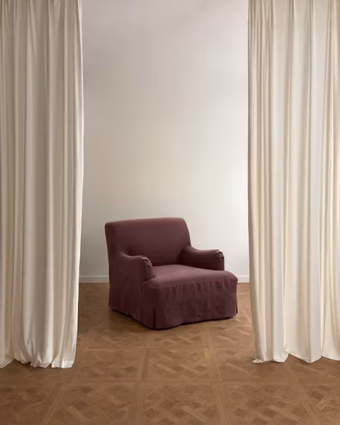 Leo Linen Armchair Wine
