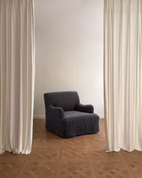 Leo Linen Armchair Charcoal