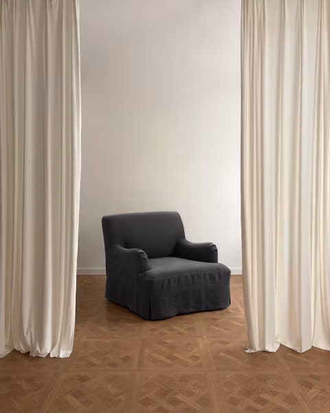 Leo Linen Armchair Charcoal