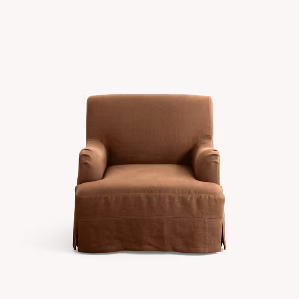 Leo Linen Armchair Terracotta