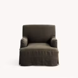 Leo Linen Armchair Olive
