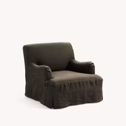 Leo Linen Armchair Olive