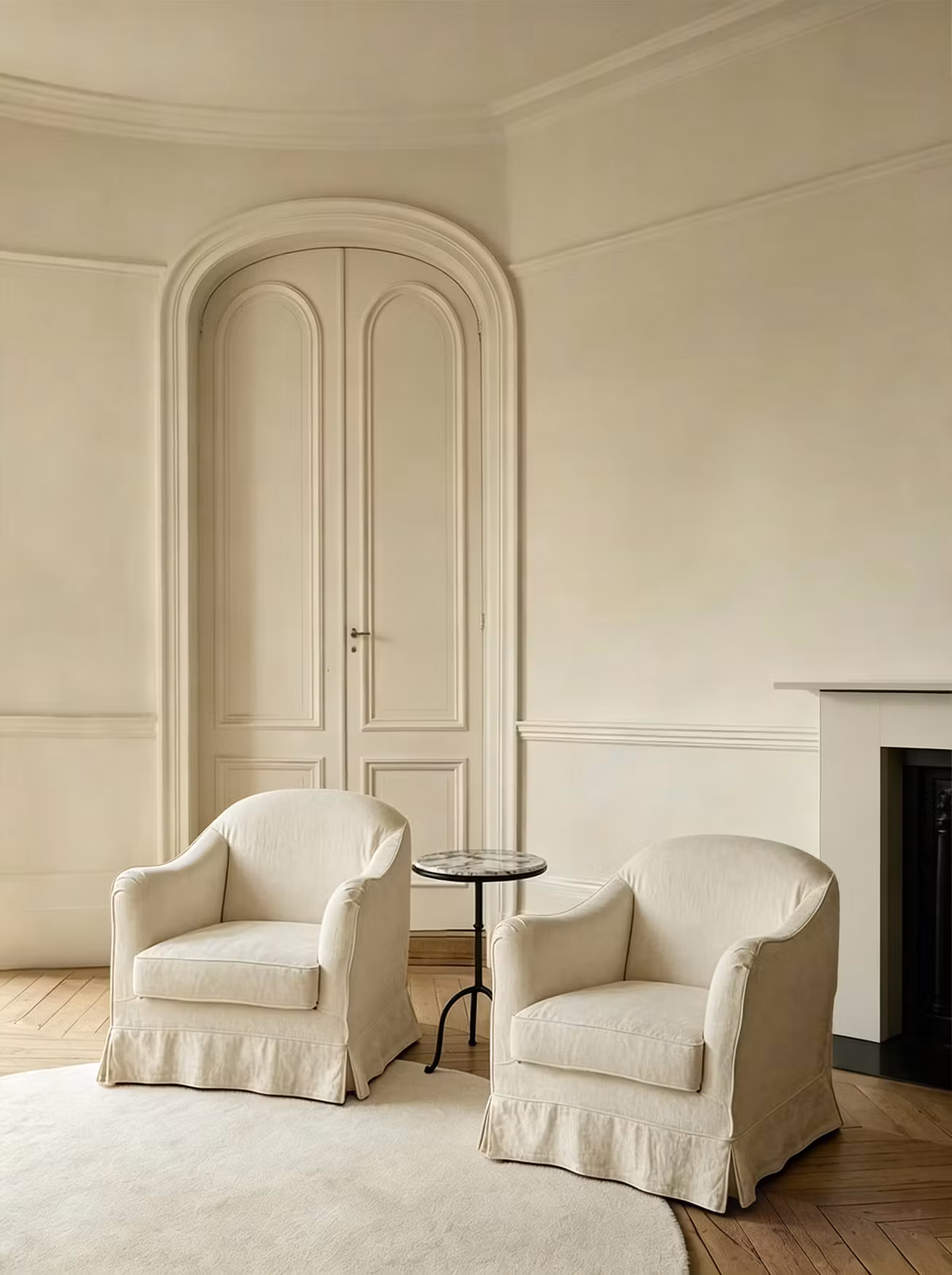 Ines Linen Armchair Warm White