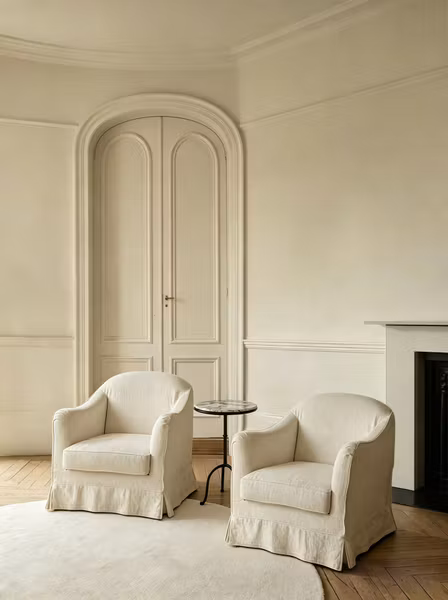 Ines Linen Armchair Warm White