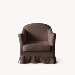 Ines Linen Armchair Walnut
