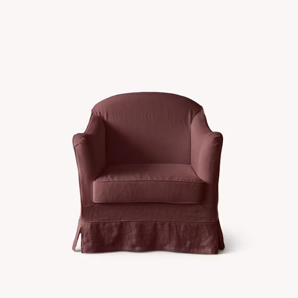 Ines Linen Armchair Wine