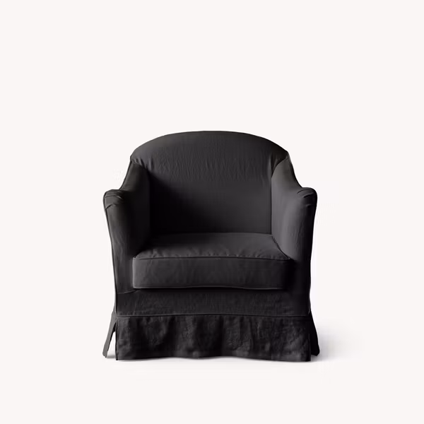 Ines Linen Armchair Charcoal