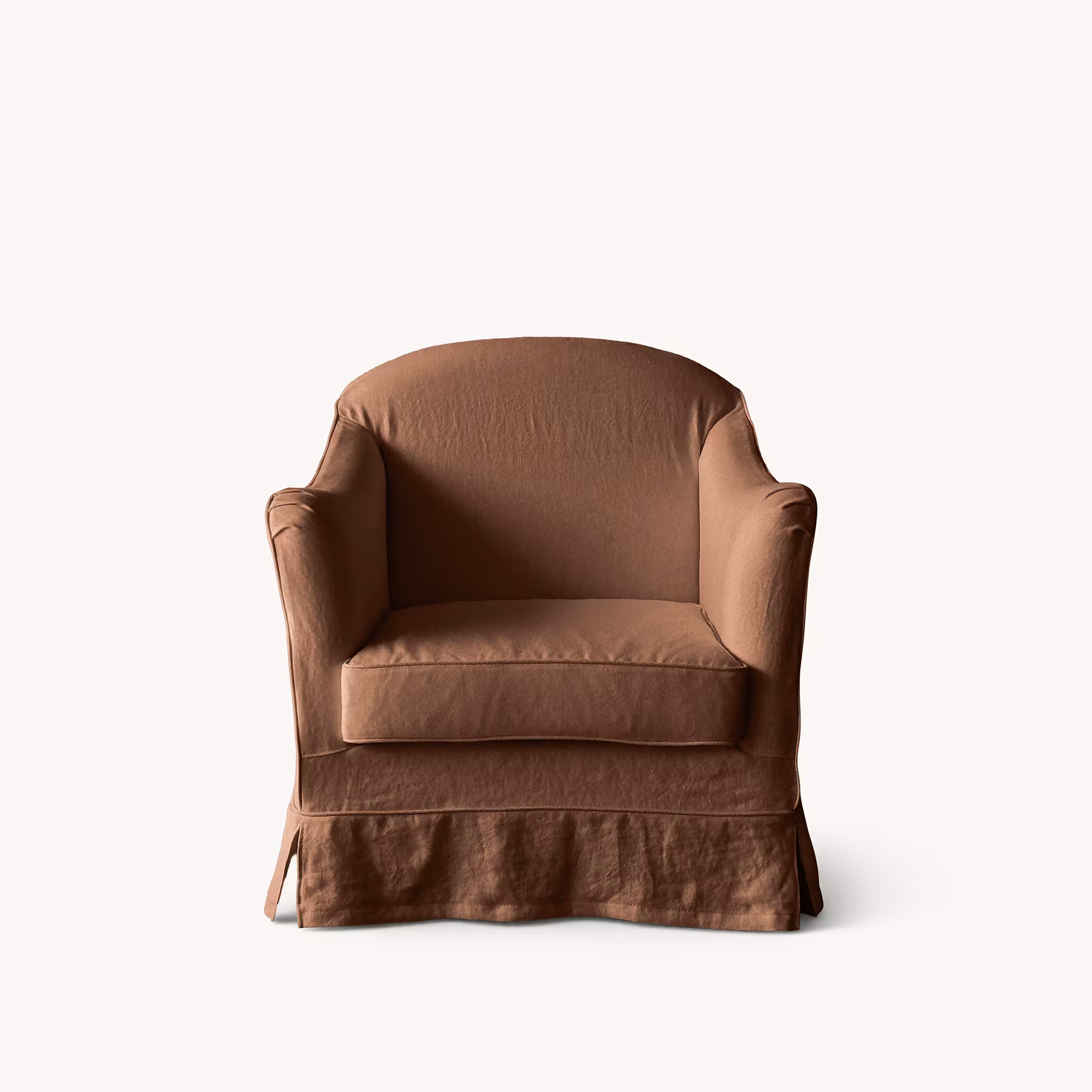 Ines Linen Armchair Terracotta