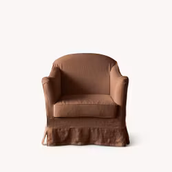 Ines Linen Armchair Terracotta