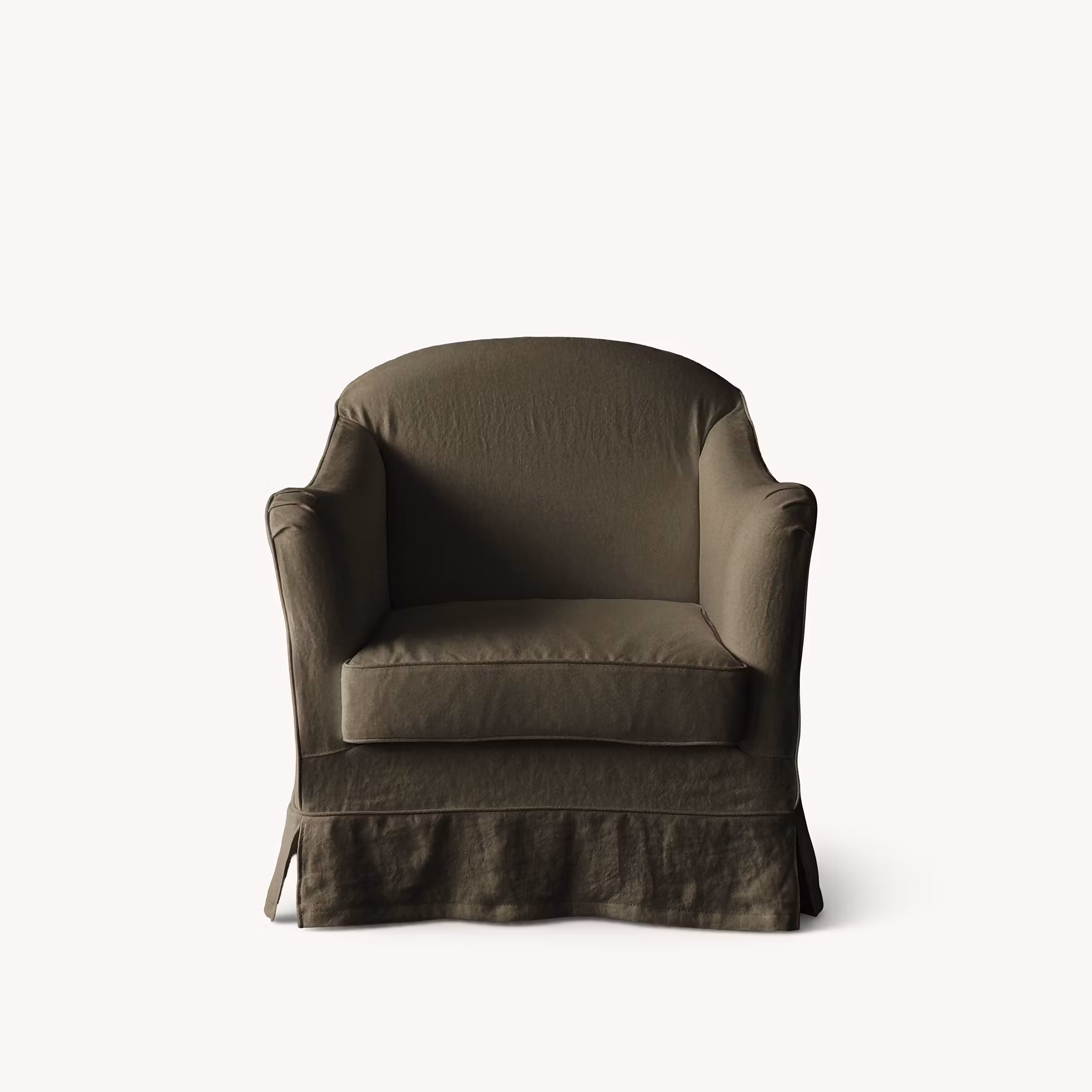 Ines Linen Armchair Olive