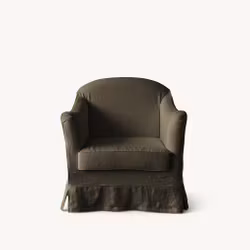 Ines Linen Armchair Olive