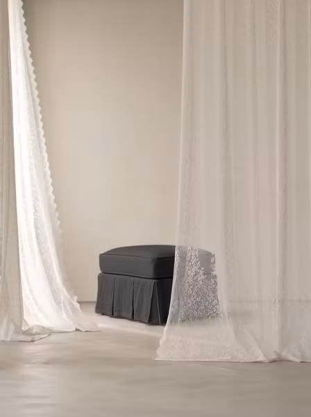 Gigi Linen Ottoman Charcoal