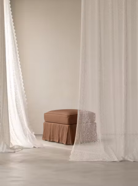 Gigi Linen Ottoman Terracotta