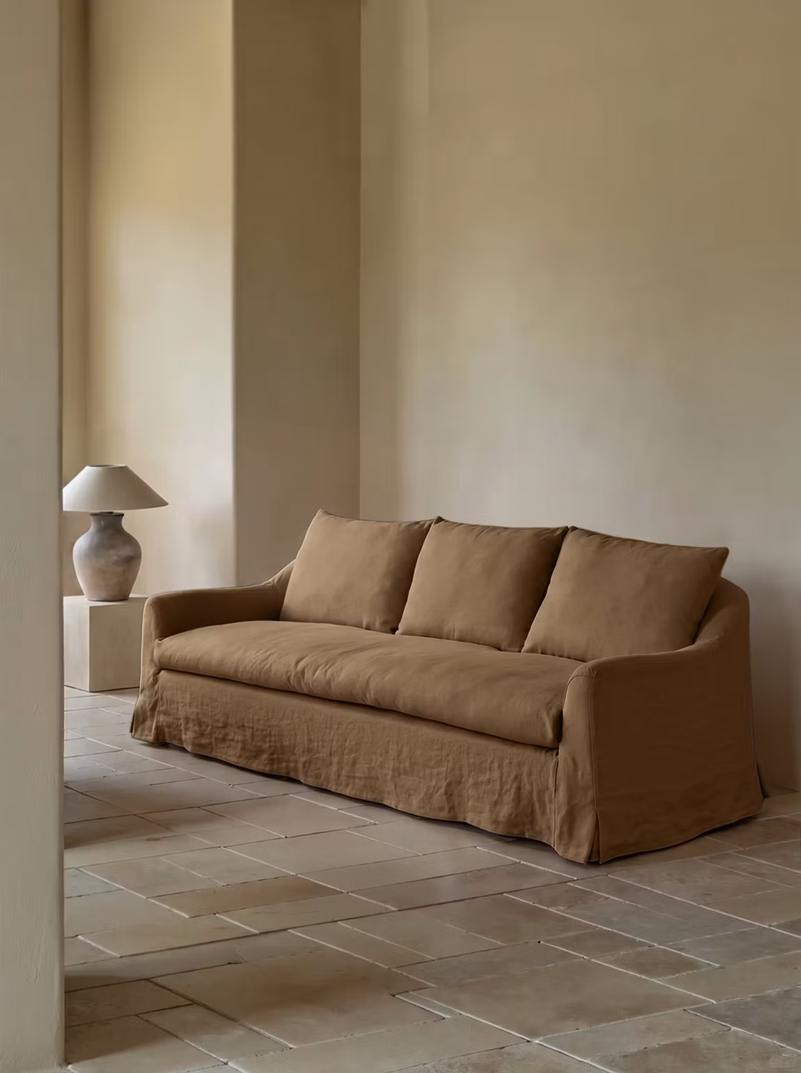 Siena Linen Sofa Dusty Ochre