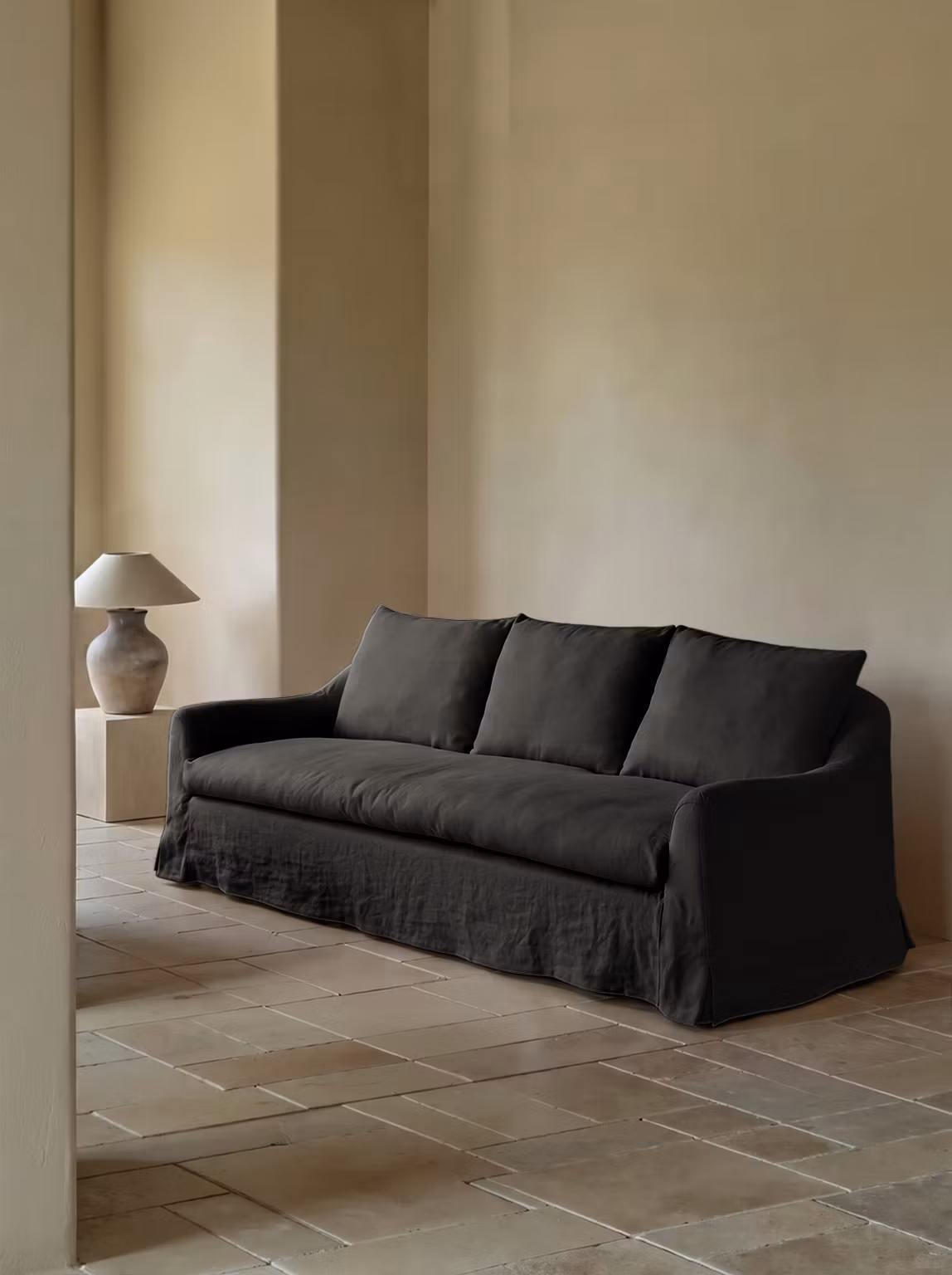 Siena Linen Sofa Charcoal