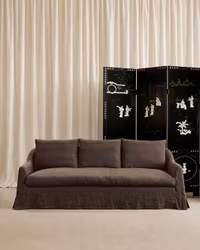 Siena Linen Sofa Walnut