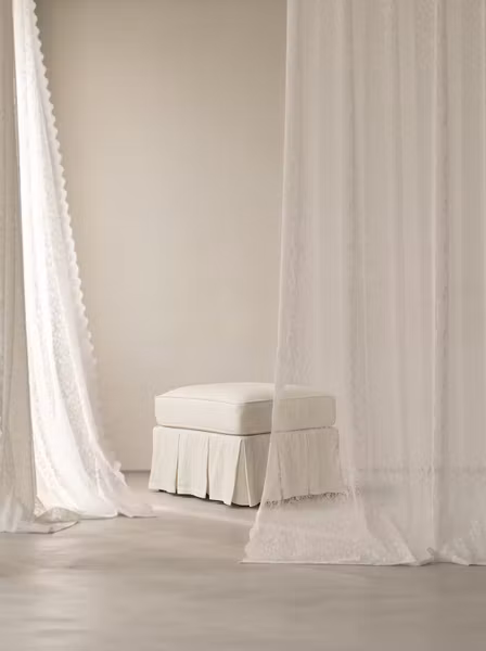 Gigi Linen Ottoman Warm White