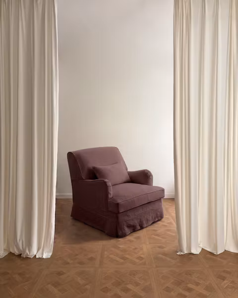 Louis Linen Armchair Wine