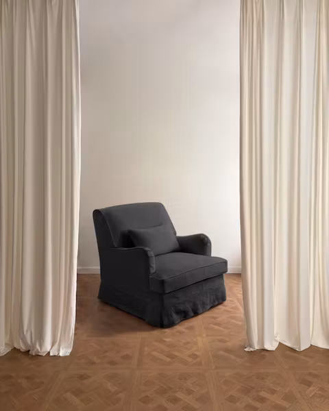 Louis Linen Armchair Charcoal