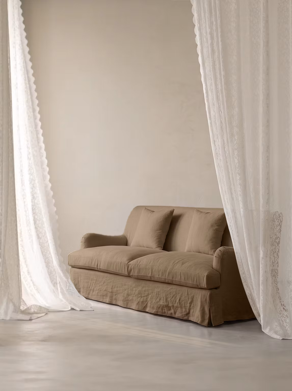 Louis Linen Sofa Dusty Ochre