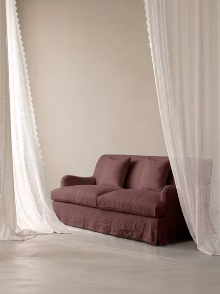 Louis Linen Sofa Wine