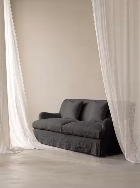 Louis Linen Sofa Charcoal