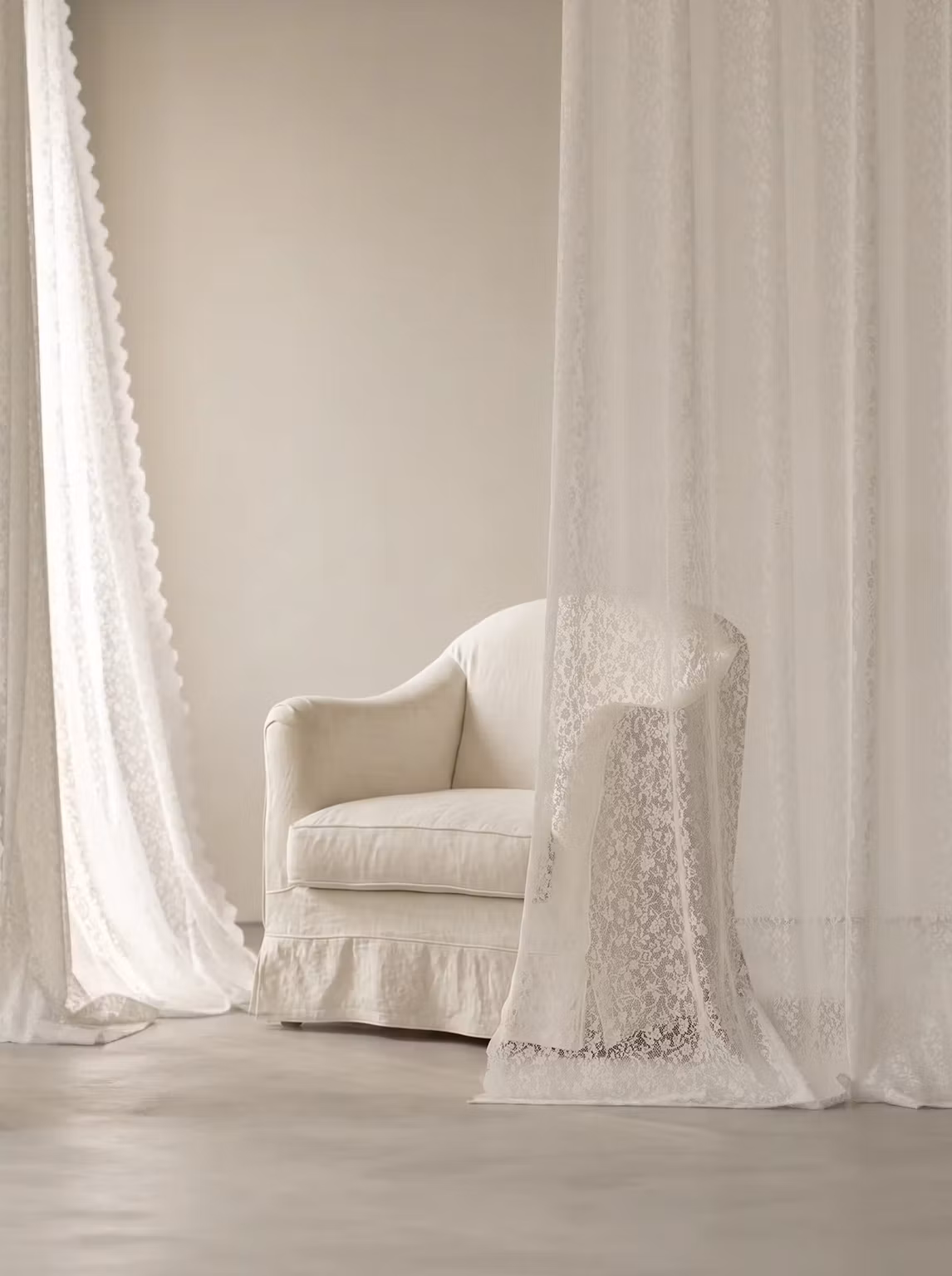 Ines Linen Armchair Warm White