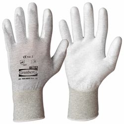 12-pack Montagehandskar med ESD-skydd i nylon med PU-beläggning.