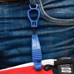 Handskklämma som sätts i hällfästet på arbetsbyxorna