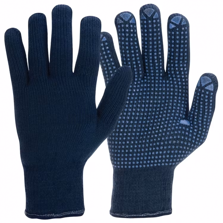 Granberg® stickade vinterhandskar med mikronoppor i vinyl/PVC. 110.0380