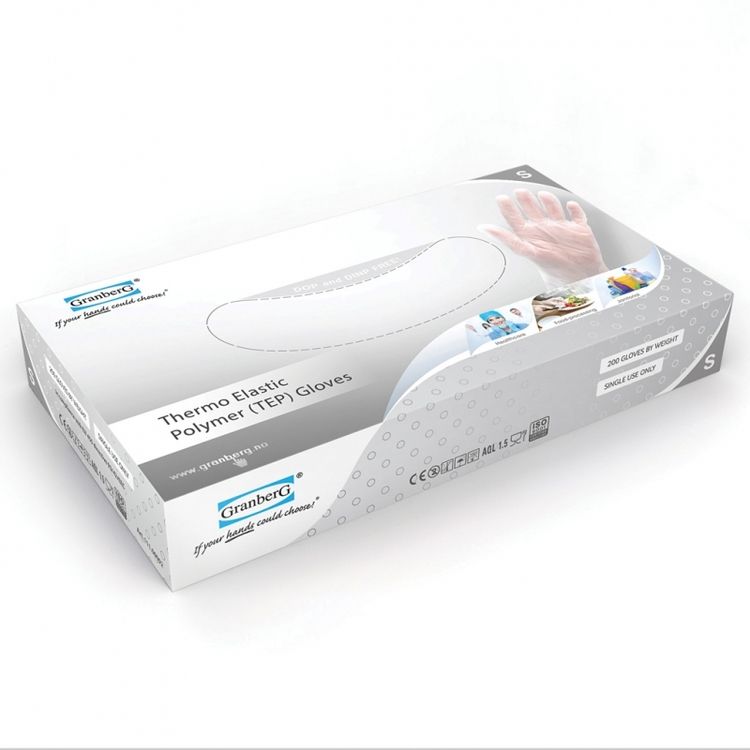 Granberg® engångshandskar i thermo elastic polymer, puderfria. 111.0092