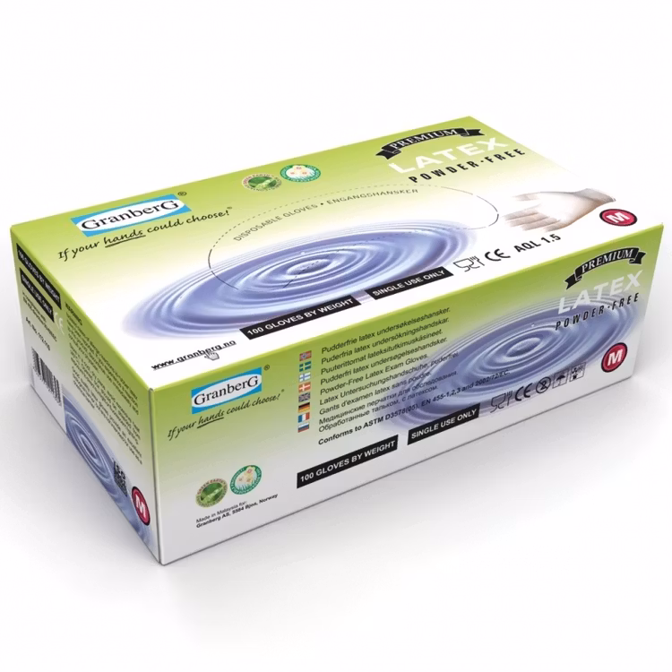 Granberg® engångshandskar i latex, puderfria. 112.110