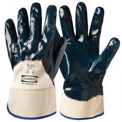 12-pack Granberg® arbetshandskar med nitrilöverdrag och krage
