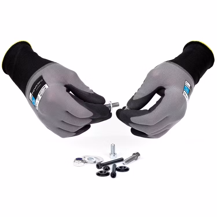 12-pack Montagehandskar med nitrilskumbeläggning. Oeko-Tex®