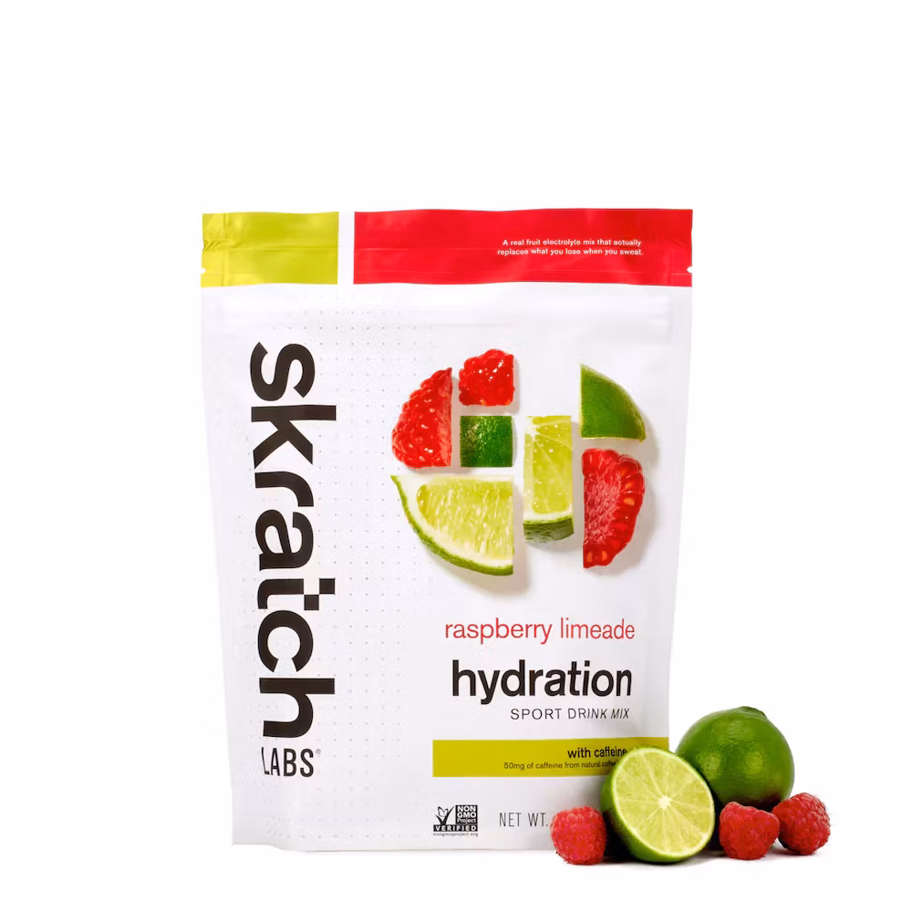 Skratch Labs Sport Hydration Drink Mix Raspberry Limeade (50mg Caffeine)