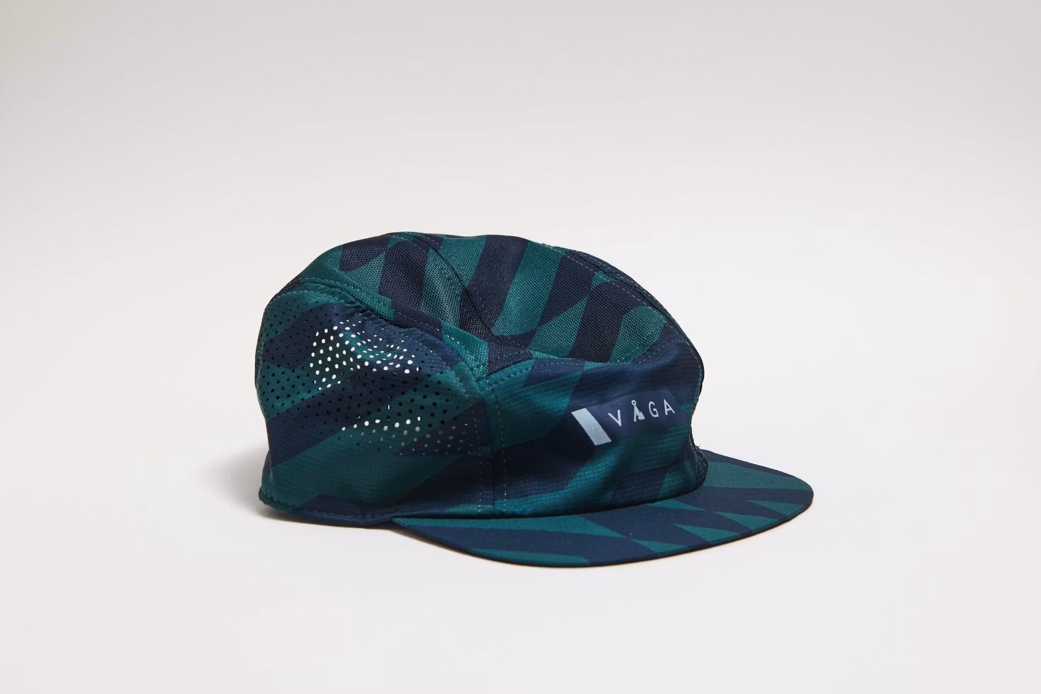 Våga Ltd Print Feather Racing Cap - Navy/Racing Green/Navy Blue