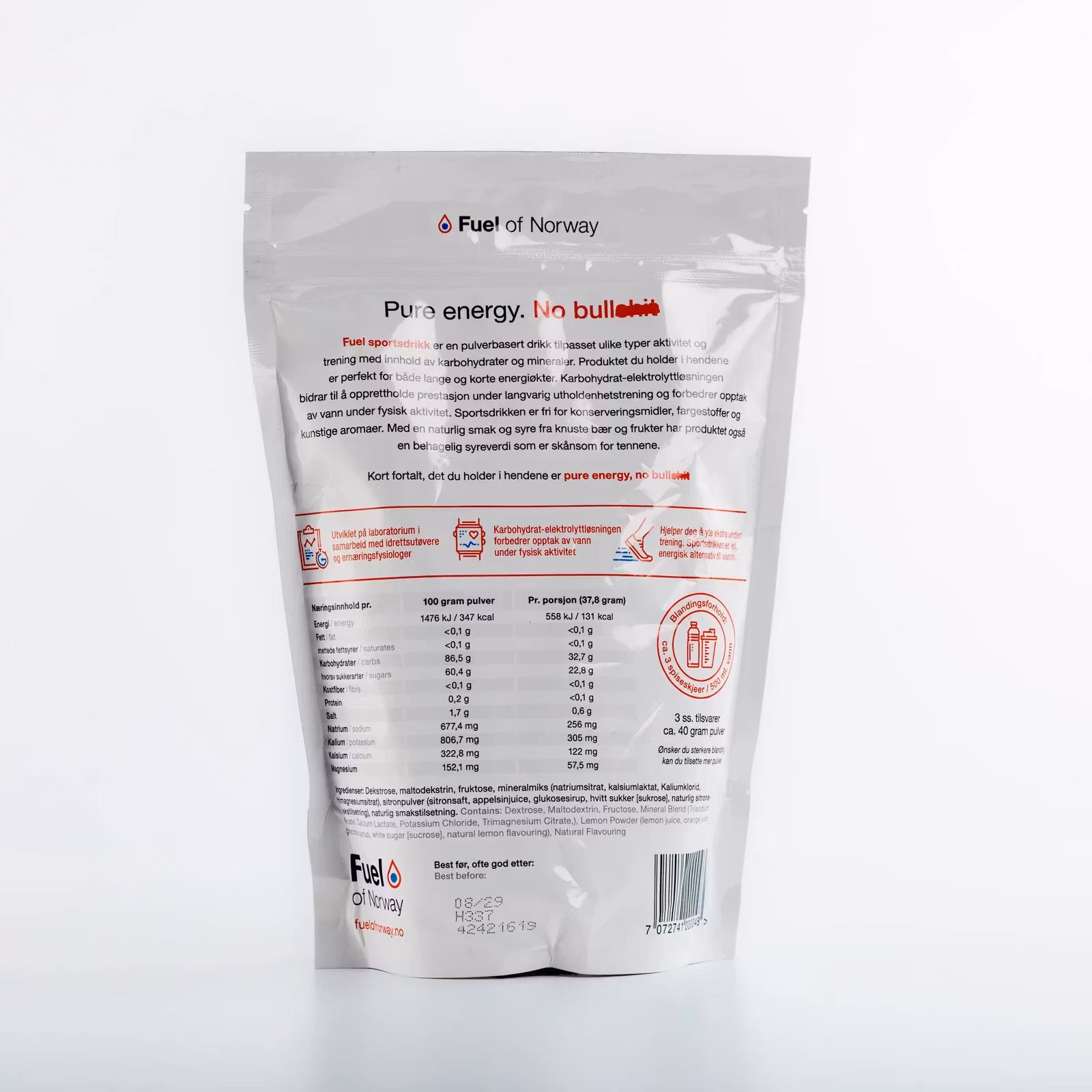 Fuel of Norway Sportdryck 0,5kg citron/lime