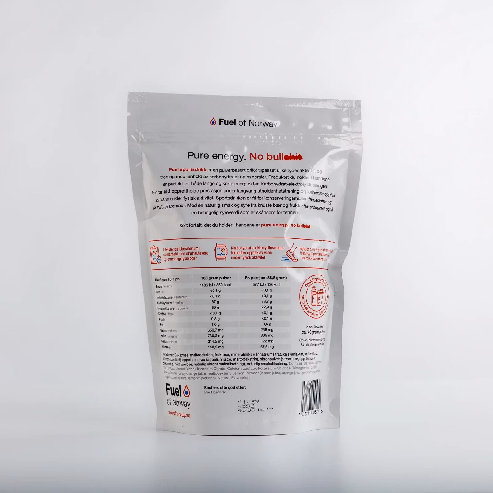 Fuel of Norway Sportdryck 0,5kg Apelsin