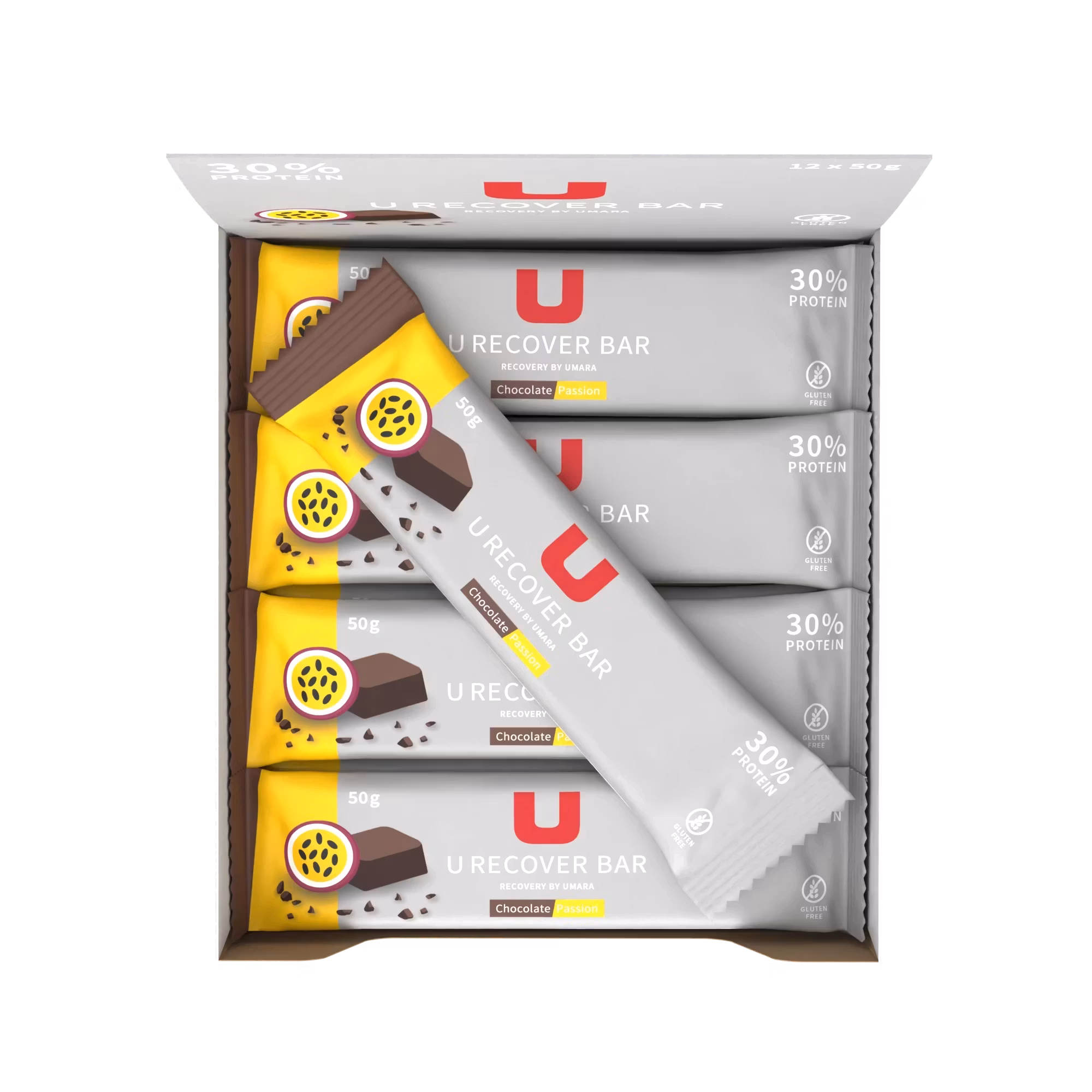 Umara U Recover Proteinriegel Schokolade/Passionsfrucht (12x50g)