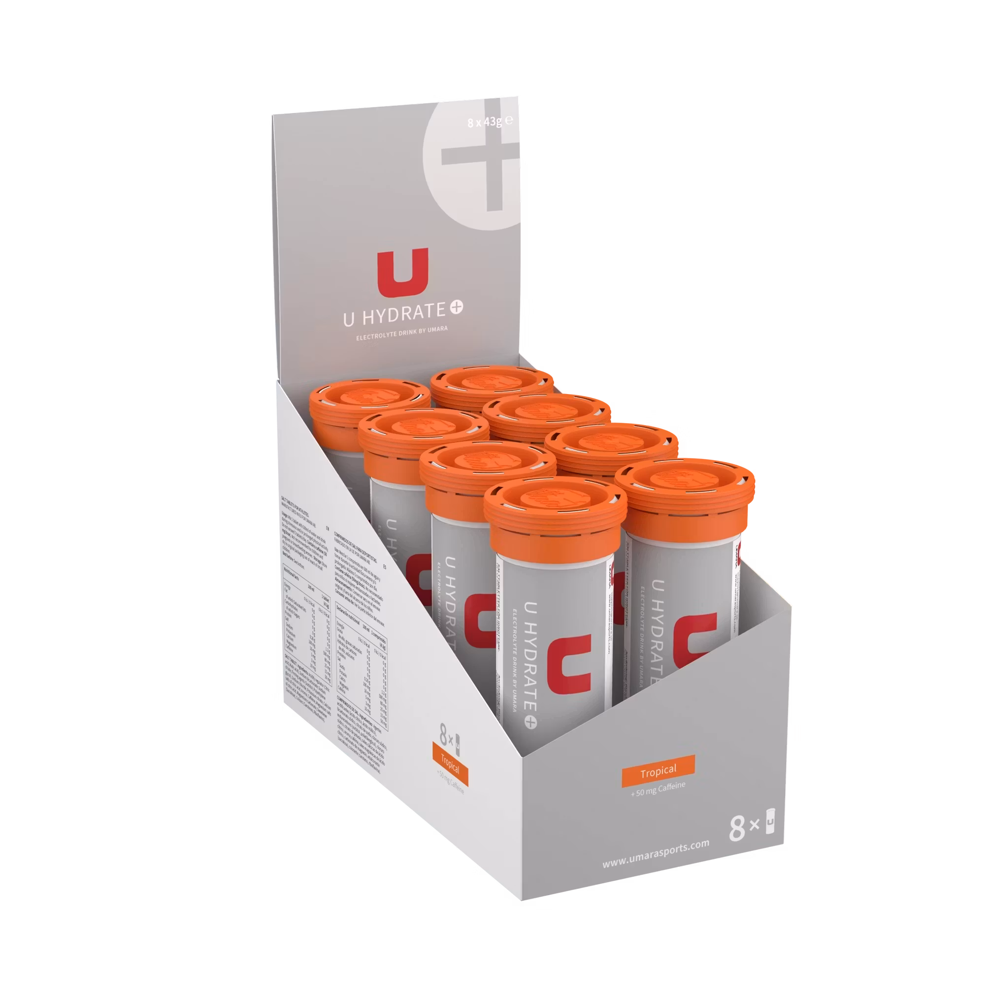Umara U Hydrate Tropiska frukter + koffein (8x10st)