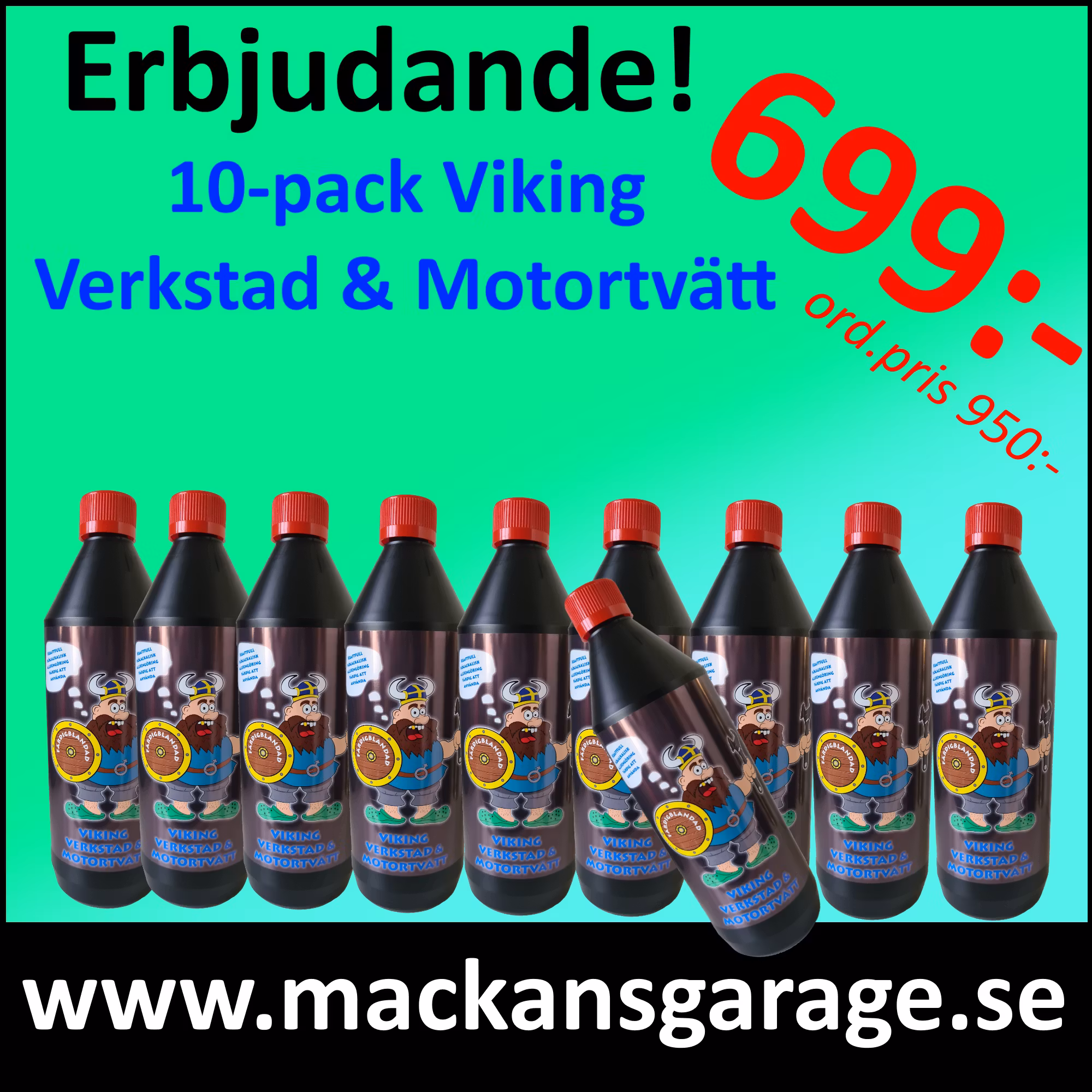 10-pack VIKING Verkstad & Motortvätt - Klar att använda!