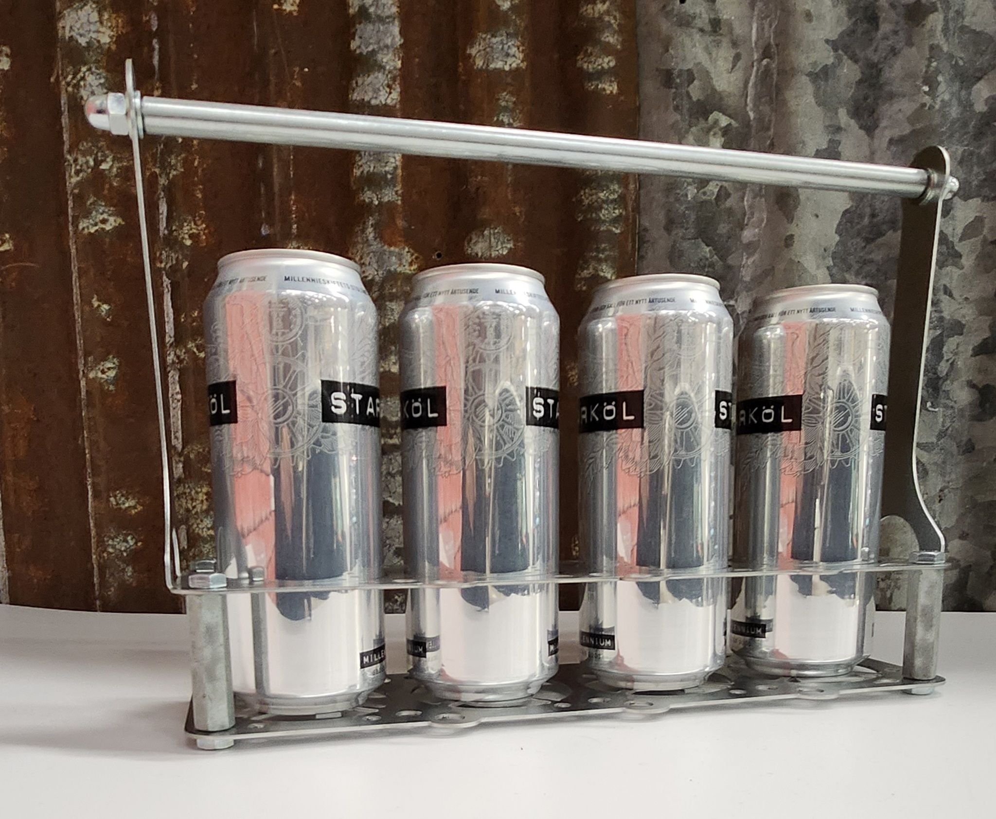 Öl / Dryckhållare i 1,5 mm galvaniserat svenskt stål