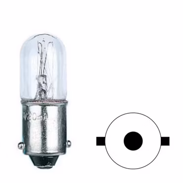 Vit Glödlampa T4W BA9S - 12V