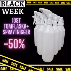 10-PACK Tomflaska med Spray Trigger * BLACK WEEK * (Pris gäller denna artikel)
