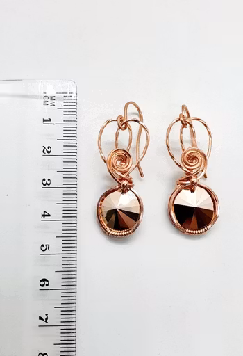 Örhängen Simple Swirl  Rose Gold Swarovski kristaller
