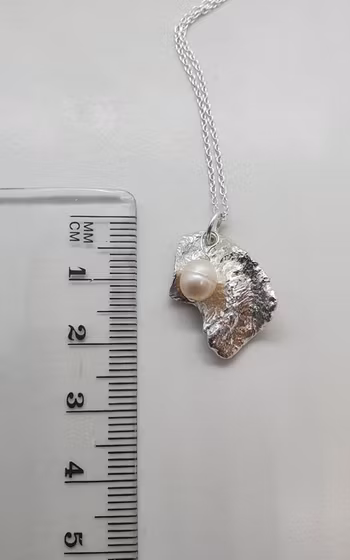 Halsband Struktur i 925 sterlingsilver med en sötvattenspärla