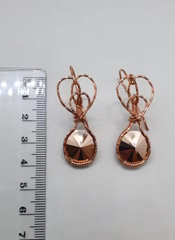 Örhängen Swirly Heart med Rose Gold Swarovski kristaller