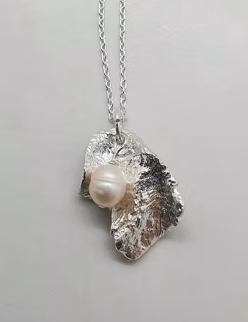Halsband Struktur i 925 sterlingsilver med en sötvattenspärla