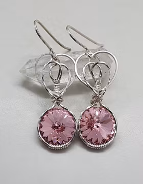 Örhängen Sweet Swirls med Swarovski Light Rose